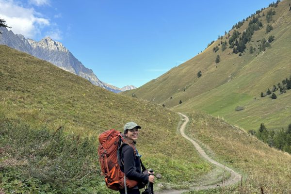 Female chiropractor hiking